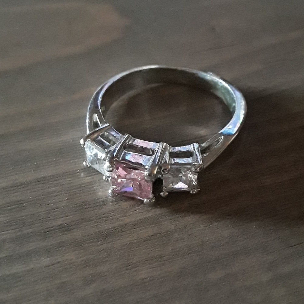 Pink CZ ring